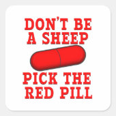 IS GEEN SCHAPENPICK VOOR DE RODE PIJLKRACHTEN VIERKANTE STICKER (Voorkant)