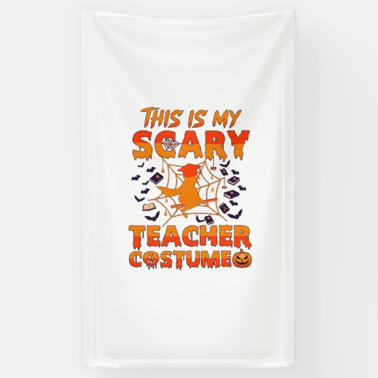 Is Griezelt Kostuum Halloween Heks Spin We Spandoek (Verticaal)