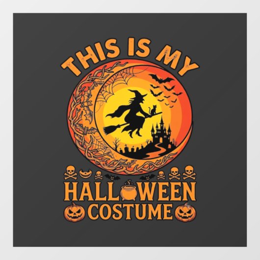 Is Halloween Kostuum Heksenkasteel Ketel Raamsticker (Vel)