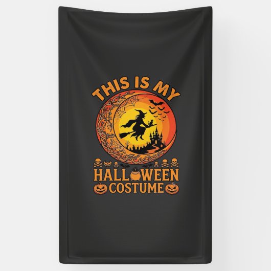 Is Halloween Kostuum Heksenkasteel Ketel Spandoek (Verticaal)