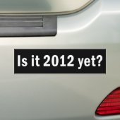 Is het 2012 maar een zwarte en witte bumpersticker (Op auto)