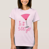Is het al 17:00? Cocktail Humor T-shirt (Voorkant)