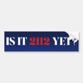 Is het al 2112? Blauwe en rode Bumpersticker (Voorkant)