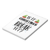 Is het al kerstvakantie Funny Holiday Leraar Notitieblok (Linkerzijde)