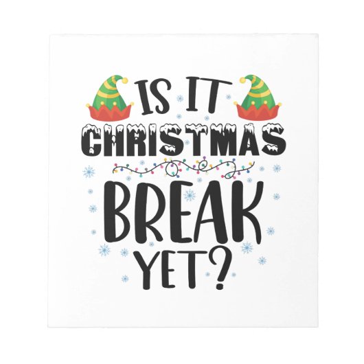 Is het al kerstvakantie Funny Holiday Leraar Notitieblok (Voorkant)
