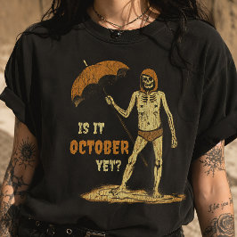 Is het al oktober nog grappige Halloween skelet T-shirt