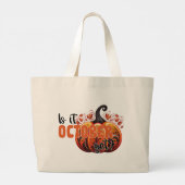 Is het al oktober? – Spooky Gothic Pumpkin Grote Tote Bag (Achterkant)