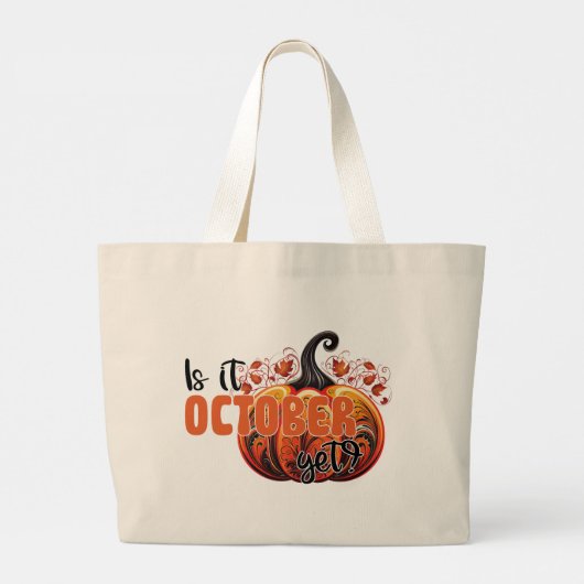Is het al oktober? – Spooky Gothic Pumpkin Grote Tote Bag (Achterkant)