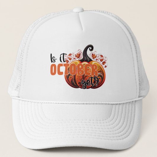 Is het al oktober? – Spooky Gothic Pumpkin Trucker Pet (Voorkant)