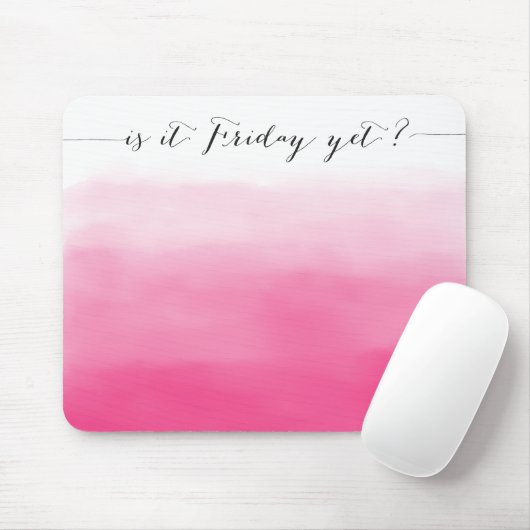Is het al vrijdag? - mousepad - ombre roze muismat (Met muis)