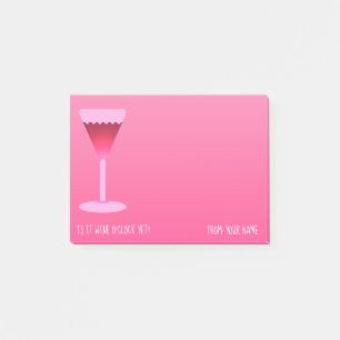 Is het al wijn? Met jouw namen op roze Post-it® Notes