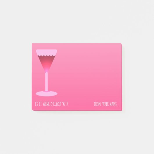 Is het al wijn? Met jouw namen op roze Post-it® Notes (Voorkant)