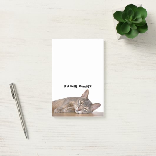 Is het echt maandag? Grappige Abyssinian Cat Meme Post-it® Notes (Kantoor)