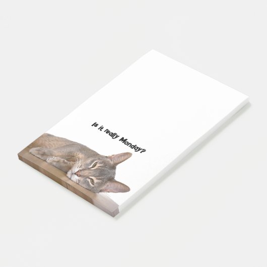 Is het echt maandag? Grappige Abyssinian Cat Meme Post-it® Notes (Schuin)