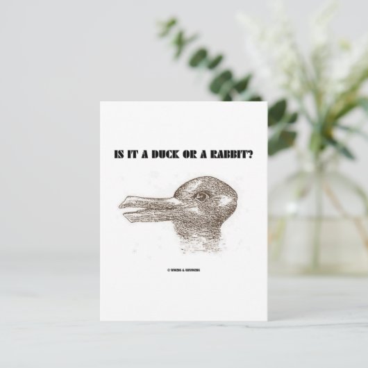 Is het een eend of een konijn? (optische illusie) briefkaart (Staand voorkant)
