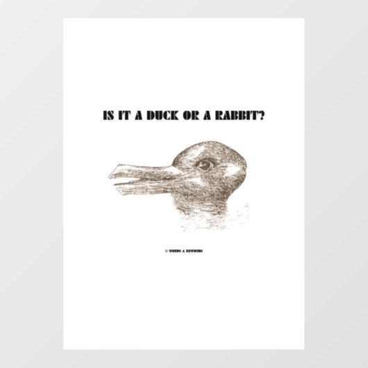 Is het een eikel of een konijn? Optische verlichti Raamsticker (Vel)