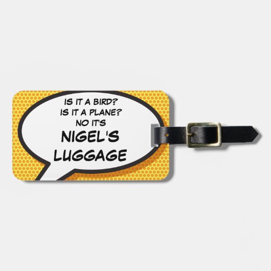 IS HET EEN VOGEL gepersonaliseerde Grappige Stripb Bagagelabel (Voorkant horizontaal)