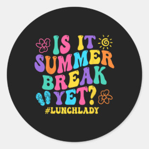 Is het een zomerpauze, maar een lange dame op de l ronde sticker