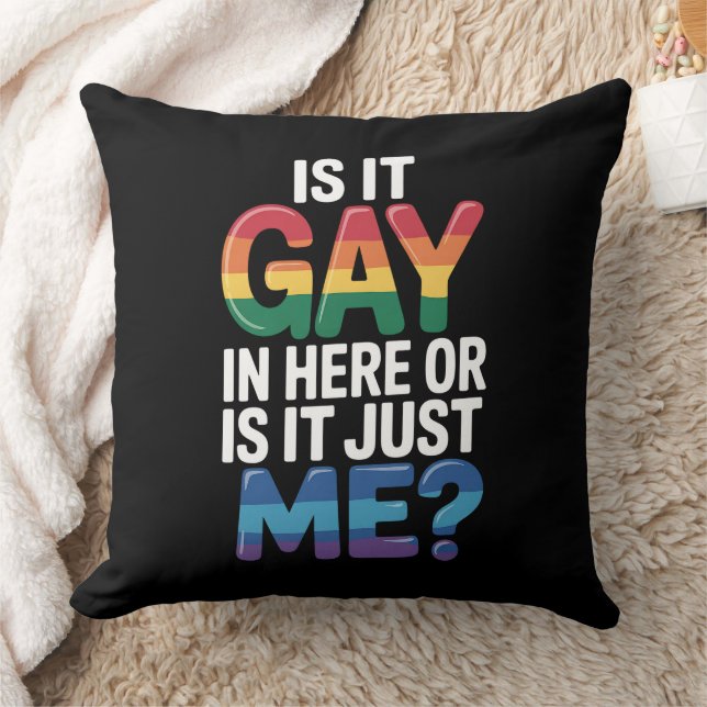 Is het gay hier of is het gewoon mij grappig LGBTQ Kussen (Deken)
