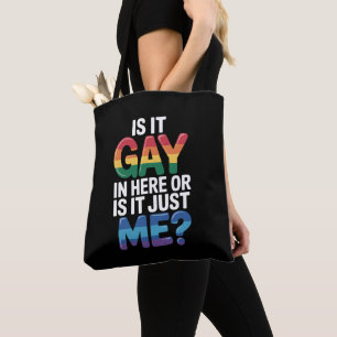 Is het gay hier of is het gewoon mij grappig LGBTQ Tote Bag