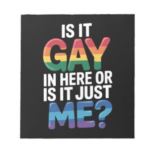 Is het hier gay of is het gewoon mij Grappig LGBTQ Notitieblok