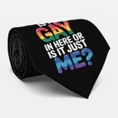 Is het hier gay of is het gewoon mij Grappig LGBTQ Stropdas (Opgerold)