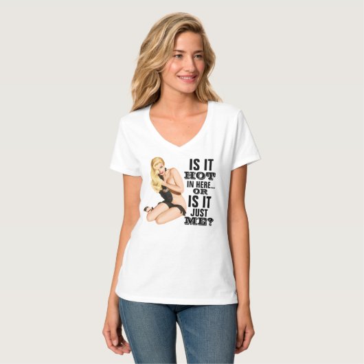 Is het hier warm of alleen ik? t-shirt (Voorkant volledig)