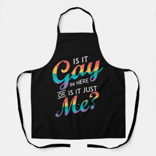 Is het homo hier of is het gewoon ik LGBT Rainbow  Schort