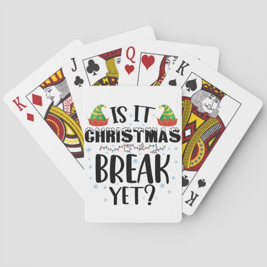Is het kerstvakantie maar grappige vakantie leraar pokerkaarten (Achterkant)