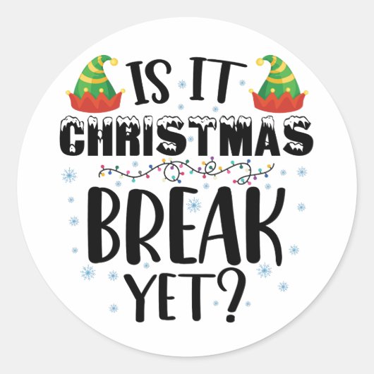 Is het kerstvakantie maar grappige vakantie leraar ronde sticker (Voorkant)