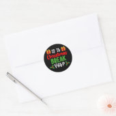 Is het kerstvakantie maar toch grappige vakantie ronde sticker (Envelop)