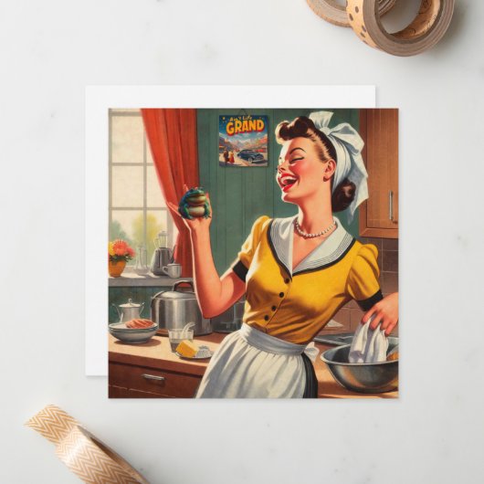 Is het leven niet geweldig notitiekaartje (Voorkant / Achterkant in situ)