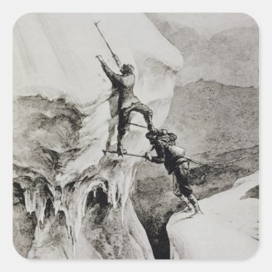 Is het mogelijk, uit de 'sloppenwijken in de Alpen Vierkante Sticker (Voorkant)