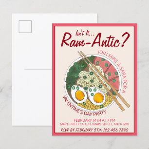 Is het niet Ram-antisch Romantische Valentijnsdag  Uitnodiging Briefkaart