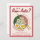 Is het niet Ram-antisch Romantische Valentijnsdag  Uitnodiging Briefkaart (Voorkant / Achterkant)