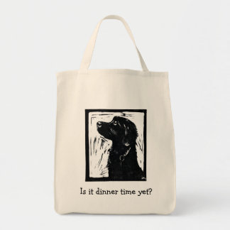 Is het nog een avondeten? Black Dog Print Bag Tote Bag