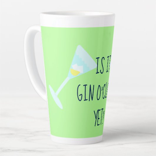 Is het nog geen gin o'clock - gepersonaliseerd latte mok (Linkerhoek)