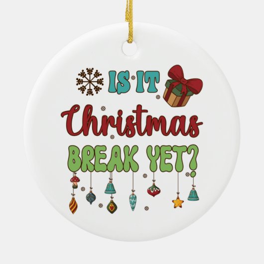 Is het nog kerstpauze? keramisch ornament (Achterkant)