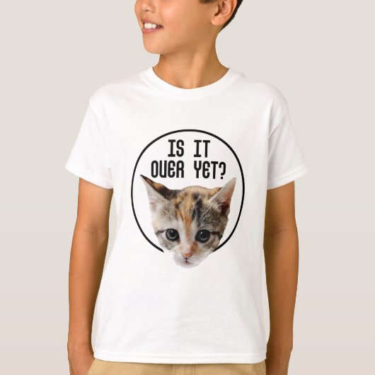 IS HET NU VOORBIJ!? Kattengezicht Coronavirus T-shirt (Voorkant)
