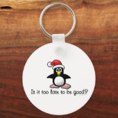 Is het te laat om goed te zijn? Kerstpinguïn Sleutelhanger (Achterkant)