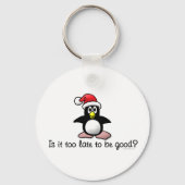 Is het te laat om goed te zijn? Kerstpinguïn Sleutelhanger (Achterkant)