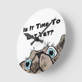 Is het tijd om nog te eten? Dog Clock Ronde Klok (Hoek)