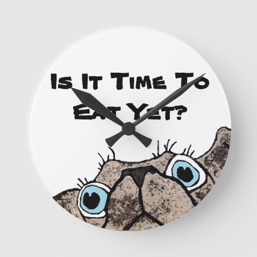 Is het tijd om nog te eten? Dog Clock Ronde Klok (Voorkant)