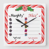 Is het tijd voor Naughty of Nice? Vierkante Klok (Voorkant)