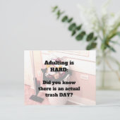 Is het toevoegen HARD briefkaart Trash day? (Staand voorkant)