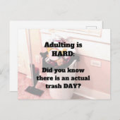 Is het toevoegen HARD briefkaart Trash day? (Voorkant / Achterkant)