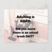 Is het toevoegen HARD briefkaart Trash day? (Voorkant)