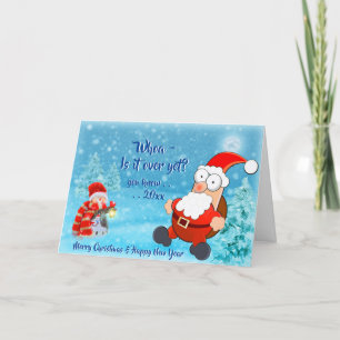 Is het voorbij nog 20xx grappige kerstgroet? feestdagen kaart