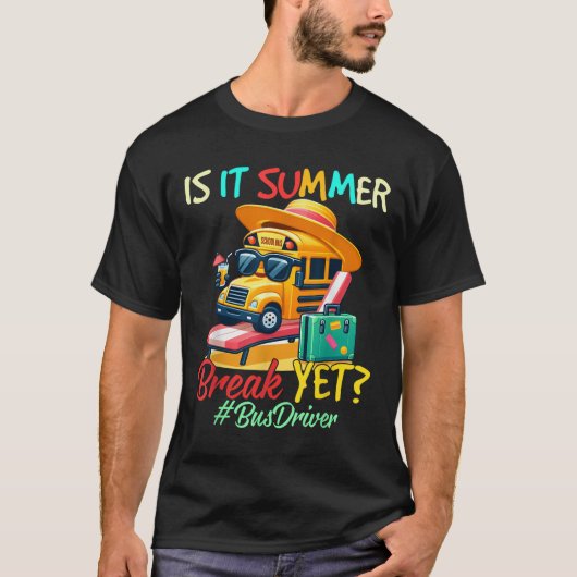 Is het zomervakantie maar buschauffeur laatste dag t-shirt (Voorkant)