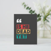 Is hij al dood? briefkaart (Staand voorkant)